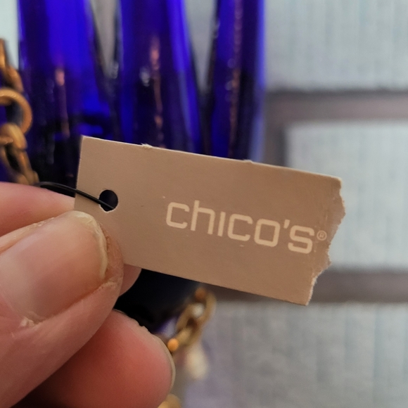 Chicos Gold Tone Charm Bracelet Tigers Eye Semi Precious Stone Glass Bea… - Picture 7 of 7